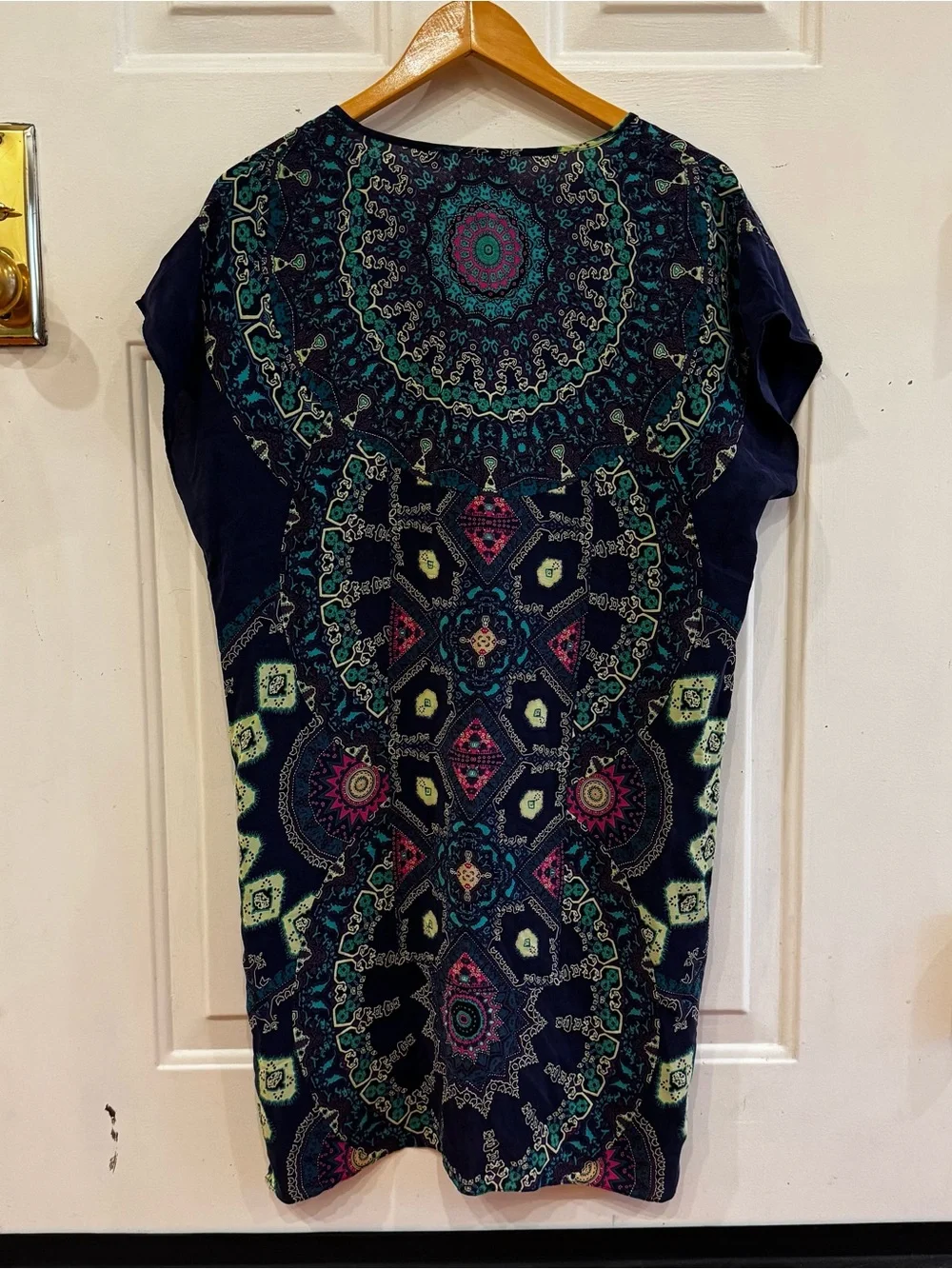 Maeve Anthropologie Medallion 100% Silk Dress Medium